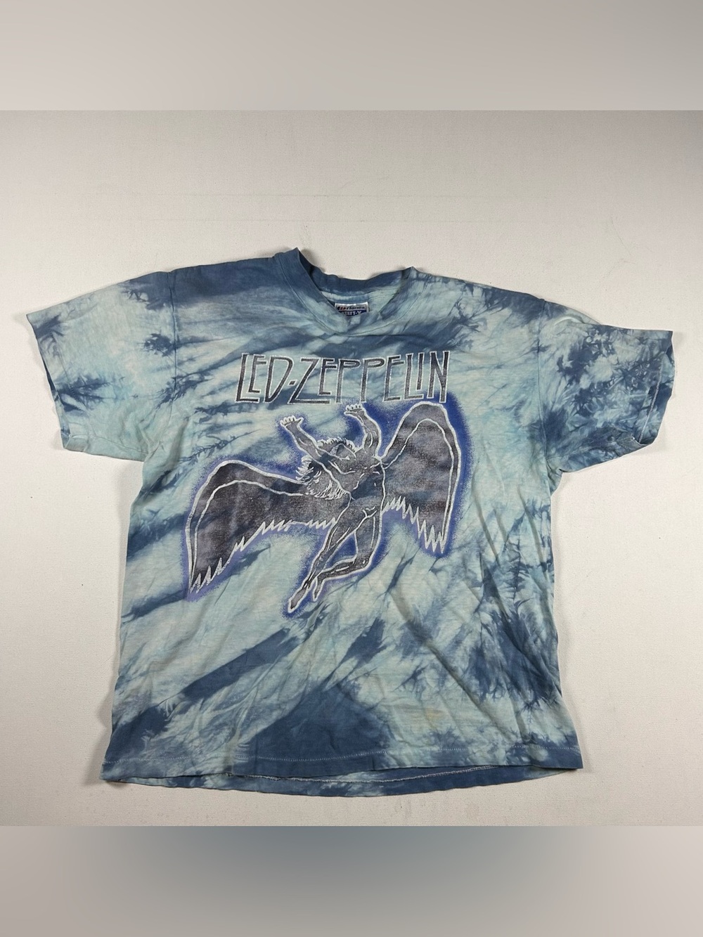 Vintage 1984 Led Zeppelin Icarus Tie Dye Shirt Single Stitch Distressed Men’s L